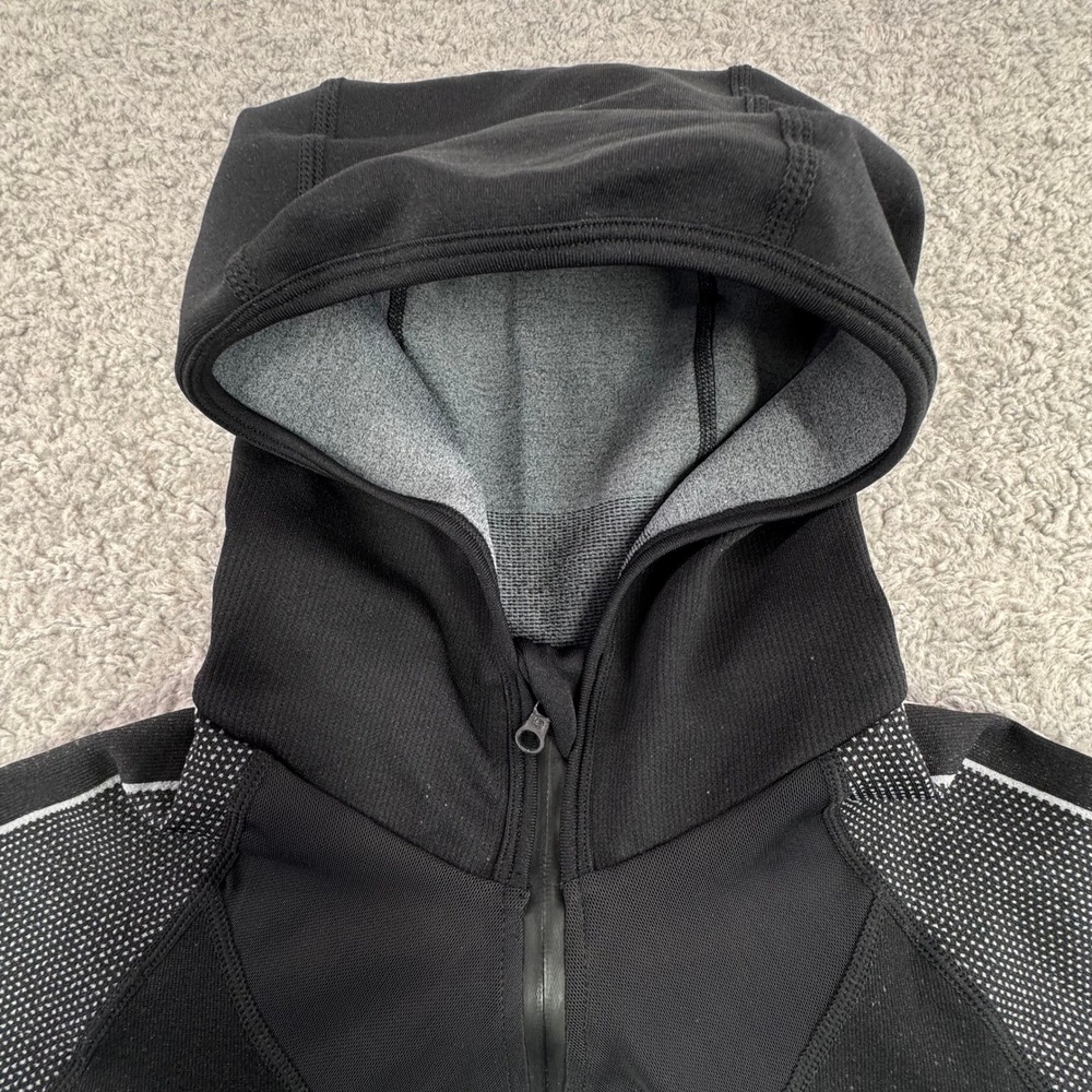 Blanc Noir Womens Black Grey Mesh Back Full Zip Sculpt Hoodie Jacket Size M - Picture 6 of 9